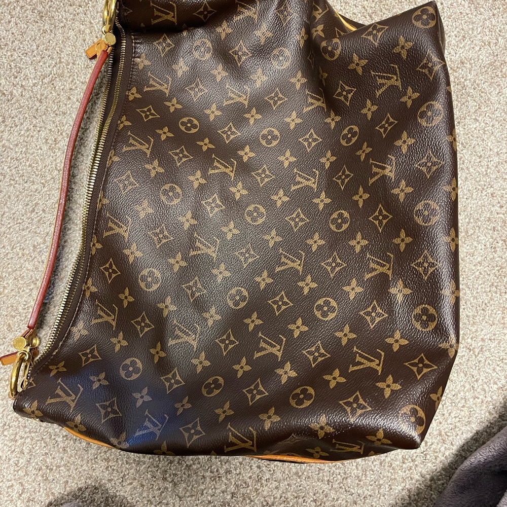 Louis Vuitton Brown Monogram Bag with Gold Accents